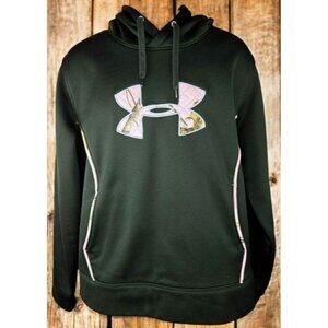 Under Armour Womens Loose Fit Green Hoodie XXL - Pink Camo Logo